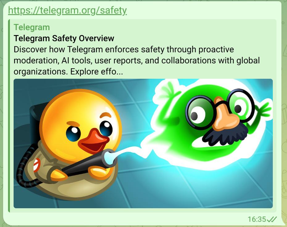 Telegram link preview